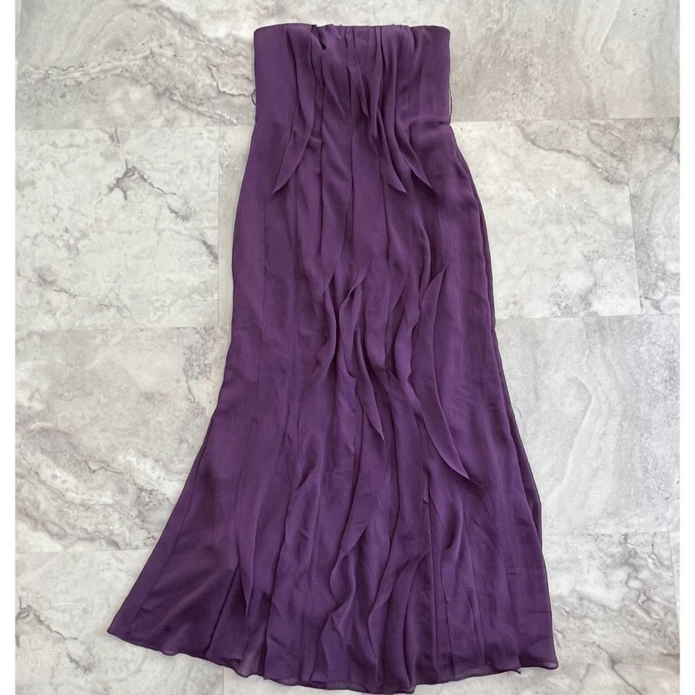 White by Vera Wang Bridemaids Crepe Chiffon Dress Size 10 or Medium M Purple